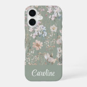 オリジナル サージブラウンフローラル  iPhone 16ケース (裏面)
