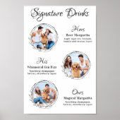 オリジナル シグネチャードリンク 3 枚の写真 犬 ペット 結婚式 ポスター (正面)