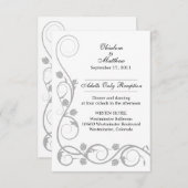 オリジナル シルバー スワール 受付カード 招待状 (正面/裏面)