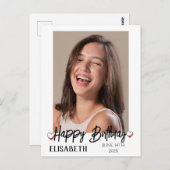 オリジナル シンプルな誕生日 おしゃれで楽しい写真 ポストカード (正面/裏面)