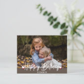 オリジナル シンプル カスタム 家族 フォト 誕生日 ポストカード (スタンド正面)