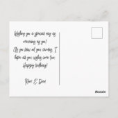 オリジナル シンプル カスタム 家族 フォト 誕生日 ポストカード (裏面)