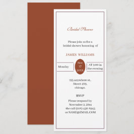 オリジナル シンプル ブラウン ブライダルシャワー 招待状