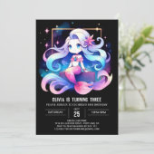オリジナル シンプル マーメイド バースデー 招待状 (スタンド正面)