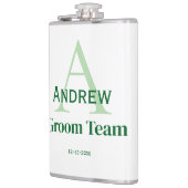 オリジナル シンプル モノグラム グルーム チーム グルームズメン フラスク (左)