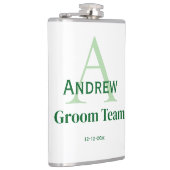 オリジナル シンプル モノグラム 新郎 チーム groom仲間 フラスク (右)