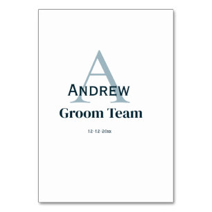 オリジナル シンプル モノグラム 新郎 チーム groom メンバー テーブルナンバー