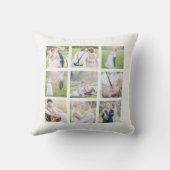 オリジナル シンプル 白 四角 フォト コラージュ クッション (裏面)