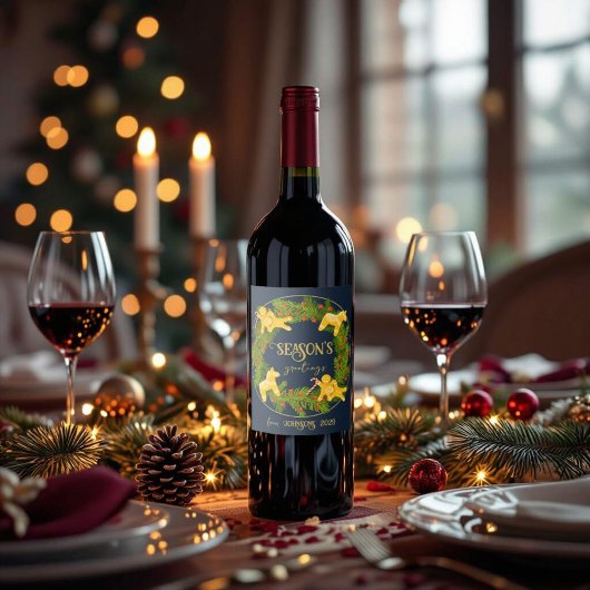 オリジナル シーズンズ グリーティング クリスマス リース ワインラベル
