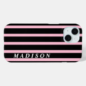 オリジナル ストライプ ブラック ピンク Case-Mate iPhoneケース (裏面 (横))