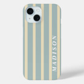 オリジナル ストライプ ベージュ ブルー Case-Mate iPhoneケース (裏面)