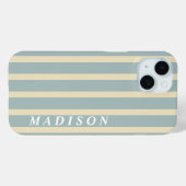 オリジナル ストライプ ベージュ ブルー Case-Mate iPhoneケース (裏面 (横))
