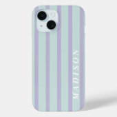 オリジナル ストライプ ラベンダー ミント Case-Mate iPhoneケース (裏面)