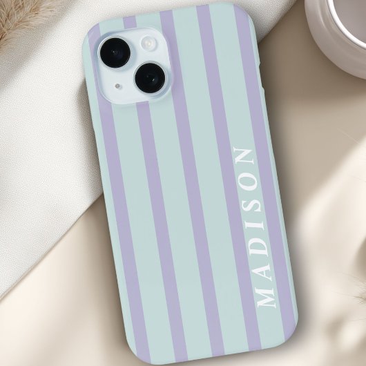 オリジナル ストライプ ラベンダー ミント Case-Mate iPhoneケース