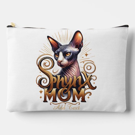オリジナル スフィンクス猫 ママ 母の日 メイクポーチ アクセサリーポーチ (正面)