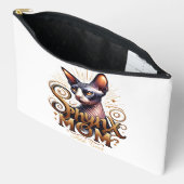 オリジナル スフィンクス猫 ママ 母の日 メイクポーチ アクセサリーポーチ (見開き)