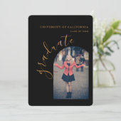 オリジナル タイポグラフィー 卒業パーティー 招待状カード 招待状 (スタンド正面)