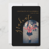 オリジナル タイポグラフィー 卒業パーティー 招待状カード 招待状 (正面)