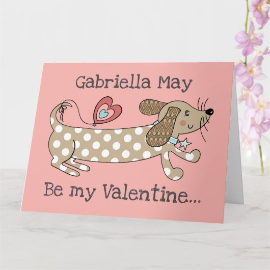 オリジナル ダックスフンド バレンタインデー カード (蘭)
