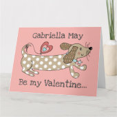 オリジナル ダックスフンド バレンタインデー カード (正面)