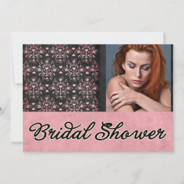 オリジナル ダマスク 柄 ウェディング シャワー 招待状