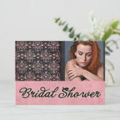 オリジナル ダマスク 柄 ウェディング シャワー 招待状 (スタンド正面)