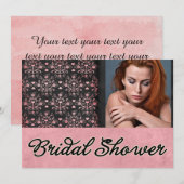 オリジナル ダマスク 柄 ウェディング シャワー 招待状 (正面/裏面)