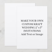 オリジナル テキストまたは画像を追加 エレガント クラフト 結婚式 5x7 招待状 (正面/裏面)