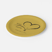 オリジナル テキスト ウェディング ペーパー プレート 7" ラウンド 記念品 (アングル)