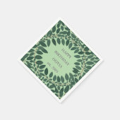 オリジナル テキスト ユーカリ フレーム ナプキン – サージ グリーン スタンダードカクテルナプキン (角)
