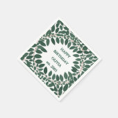 オリジナル テキスト ユーカリ リース フレーム – 白 スタンダードカクテルナプキン (角)