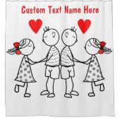 オリジナル テキスト 名 シャワー カーテン ギフト - カップル ラブ (正面)