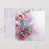 オリジナル テンプレート 水彩画 アート ローズ 花 (正面/裏面)