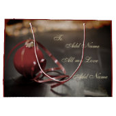 オリジナル デザインの メリークリスマス 妻 ラージペーパーバッグ (裏面)