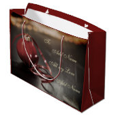 オリジナル デザインの メリークリスマス 妻 ラージペーパーバッグ (裏面アングル)