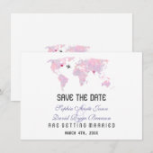 オリジナル デスティ  ワールド マップ ウェディング セーブ・ザ・デート 招待状 (正面/裏面)