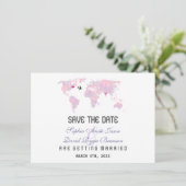 オリジナル デスティ  ワールド マップ ウェディング セーブ・ザ・デート 招待状 (スタンド正面)