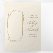 オリジナル トライフォールド レター フォールド インビテーション, サイズ: 5" x  三つ折り招待状 (内部最初)