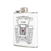 オリジナル トラクター カントリー ウェディング ギフト フラスク (左)