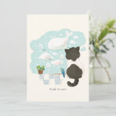 [オリジナル] ネコの一日 - 夢想雲 見つめる サンキューカード (スタンド正面)