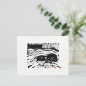 オリジナル ネコ アート ポストカード (スタンド正面)