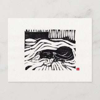 オリジナル ネコ アート ポストカード