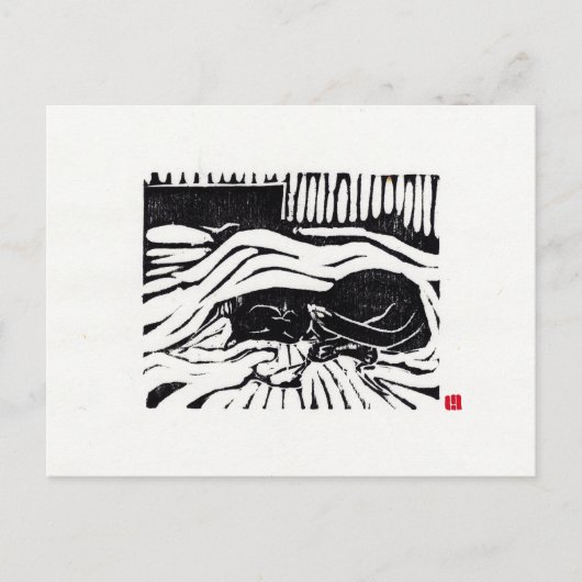 オリジナル ネコ アート ポストカード (正面)