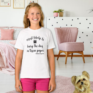 オリジナル ネーム タイポグラフィー かわいい ユニーク ホリデー マッチング Tシャツ