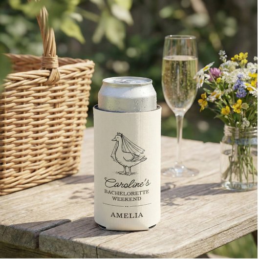 オリジナル ハシビロコー カスタム ウェディング バチェロレッテ 記念品 スリム缶クーラー