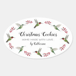 オリジナル ハチドリ 楕円形シール