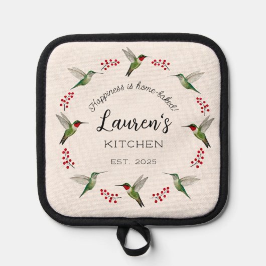 オリジナル ハチドリ  鍋敷き (正面)