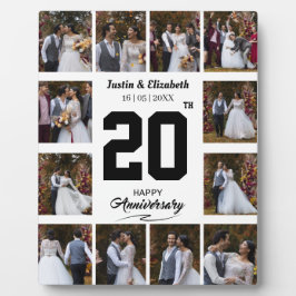 オリジナル ハッピーアニバーサリー 12枚の写真を飾る コラージュ フォトプラーク