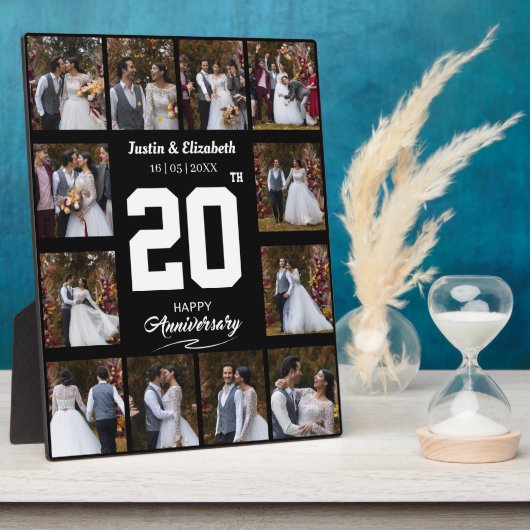 オリジナル ハッピーアニバーサリー 12枚の写真を飾れるフォトコラージュ フォトプラーク (側面)