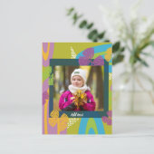 オリジナル ハッピーバースデー フォト 幼児 カラフル ポストカード (スタンド正面)